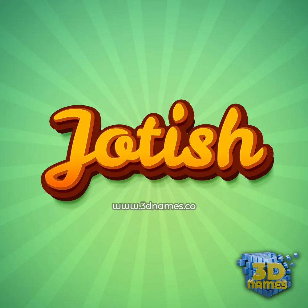 jotish in Green Rays style - 3D name wallpaper
