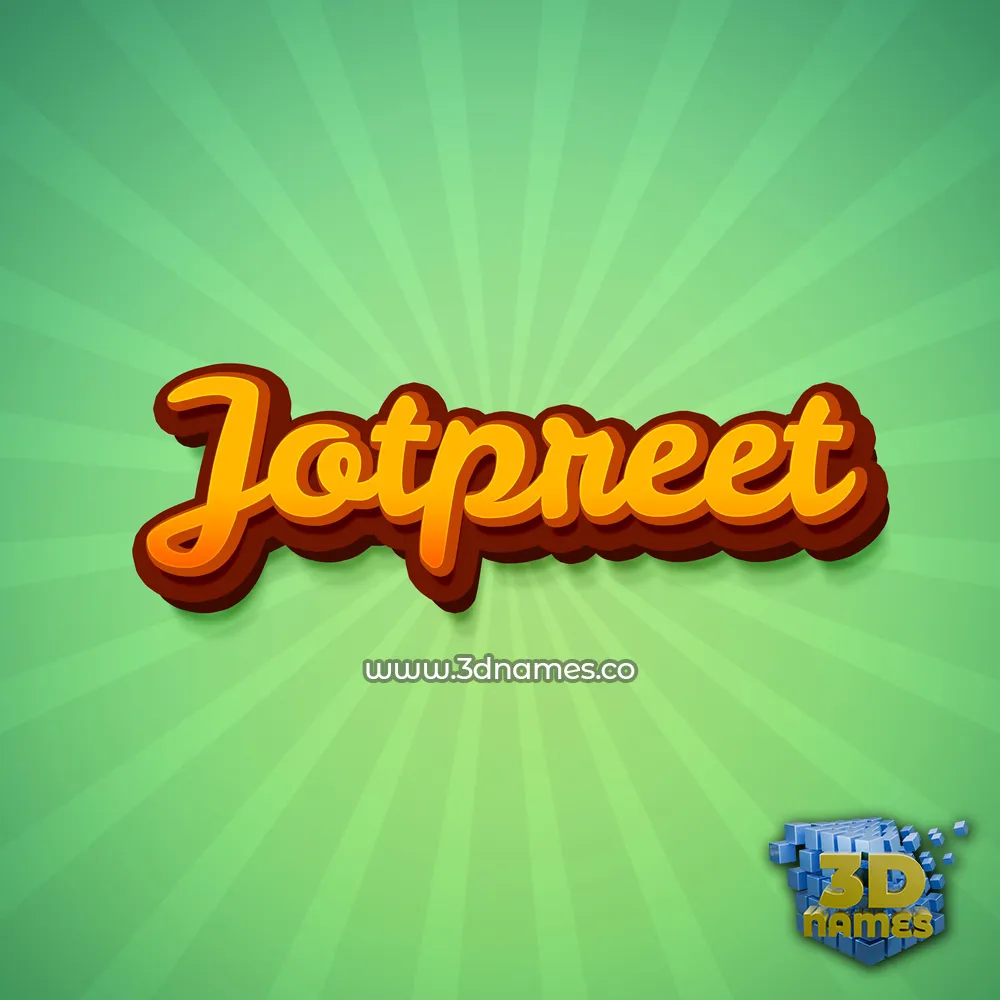 jotpreet in Green Rays style - 3D name wallpaper