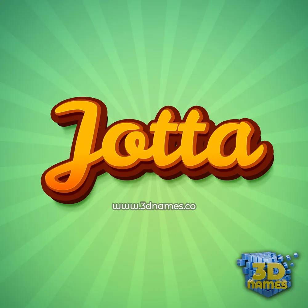 jotta in Green Rays style - 3D name wallpaper