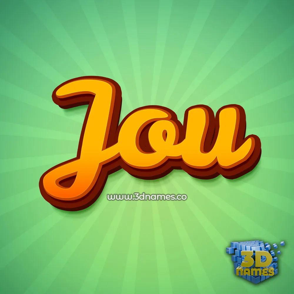 jou in Green Rays style - 3D name wallpaper
