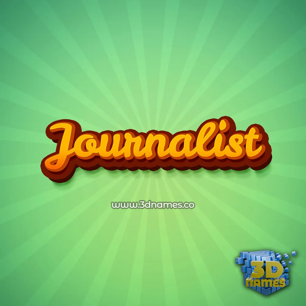 journalist in Green Rays style - 3D name wallpaper