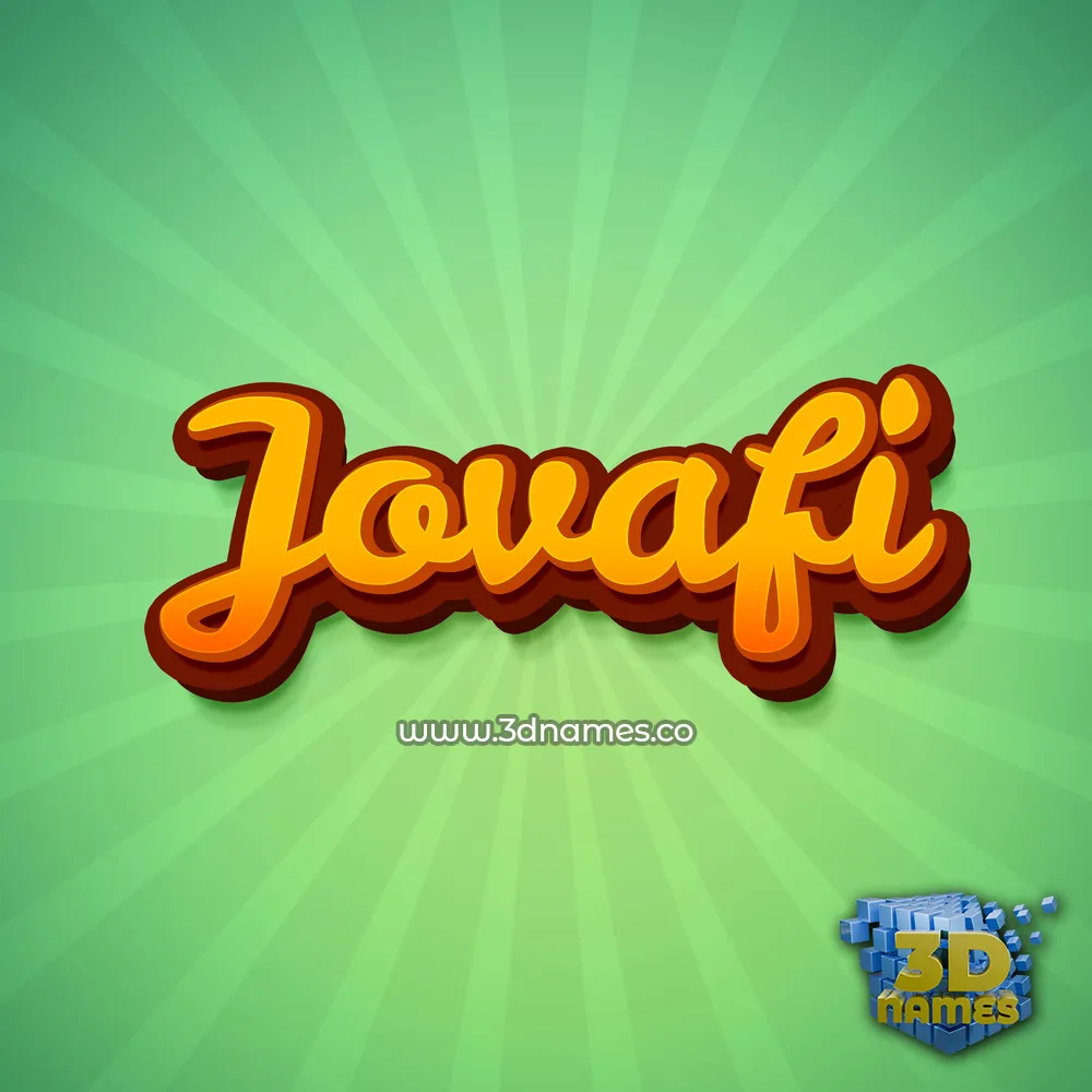 jovafi in Green Rays style - 3D name wallpaper