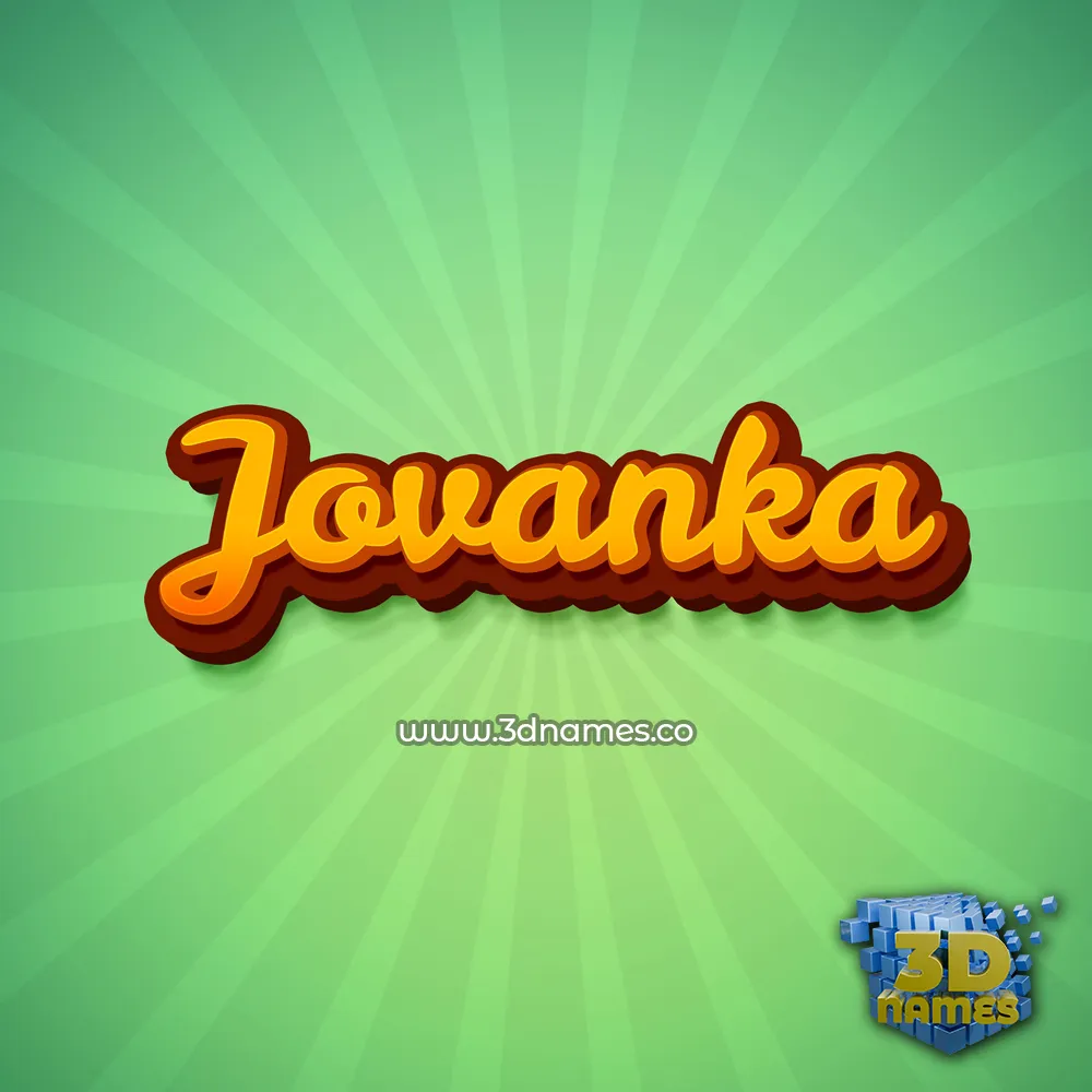 jovanka in Green Rays style - 3D name wallpaper