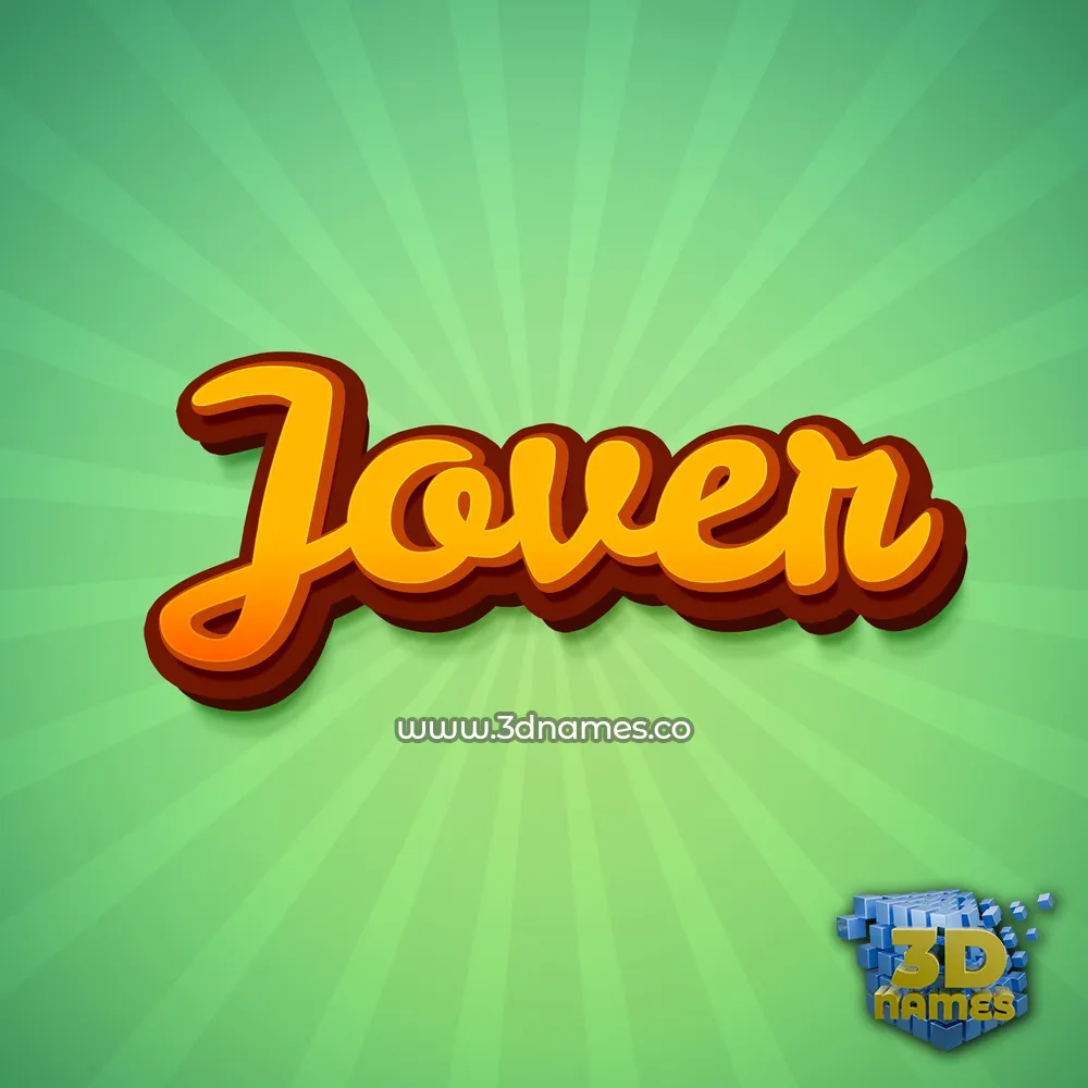 jover in Green Rays style - 3D name wallpaper