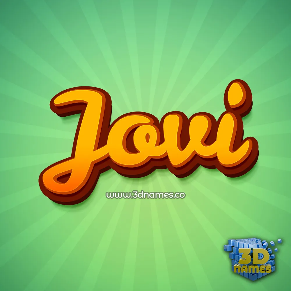 jovi in Green Rays style - 3D name wallpaper