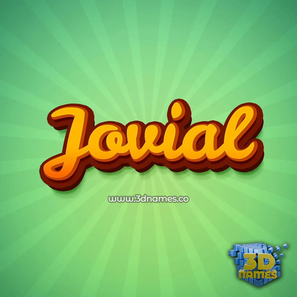 jovial in Green Rays style - 3D name wallpaper