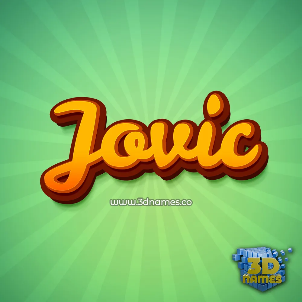 jovic in Green Rays style - 3D name wallpaper