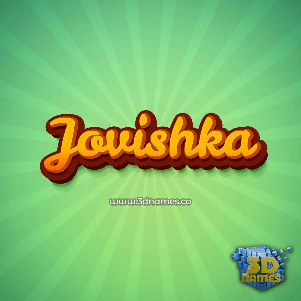 jovishka in Green Rays style - 3D name wallpaper