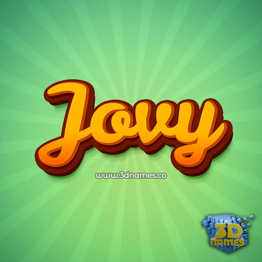 jovy in Green Rays style - 3D name wallpaper
