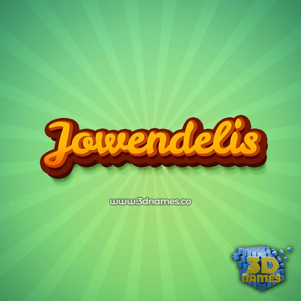 jowendelis in Green Rays style - 3D name wallpaper