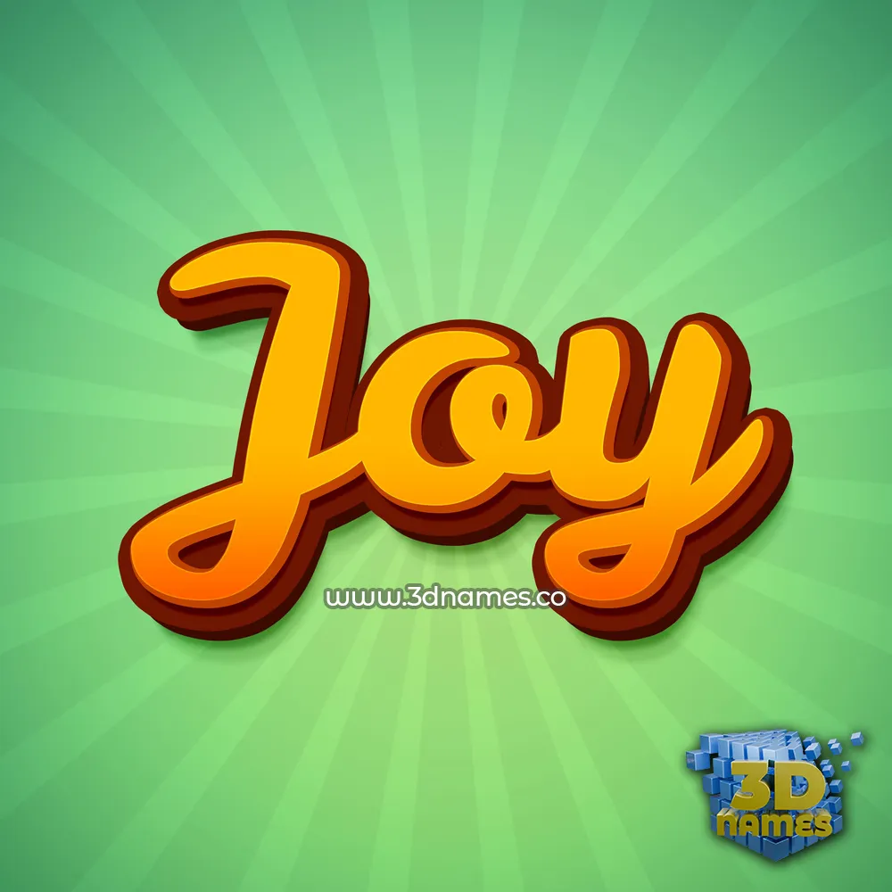 joy in Green Rays style - 3D name wallpaper