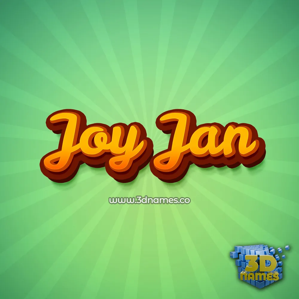 joy jan in Green Rays style - 3D name wallpaper