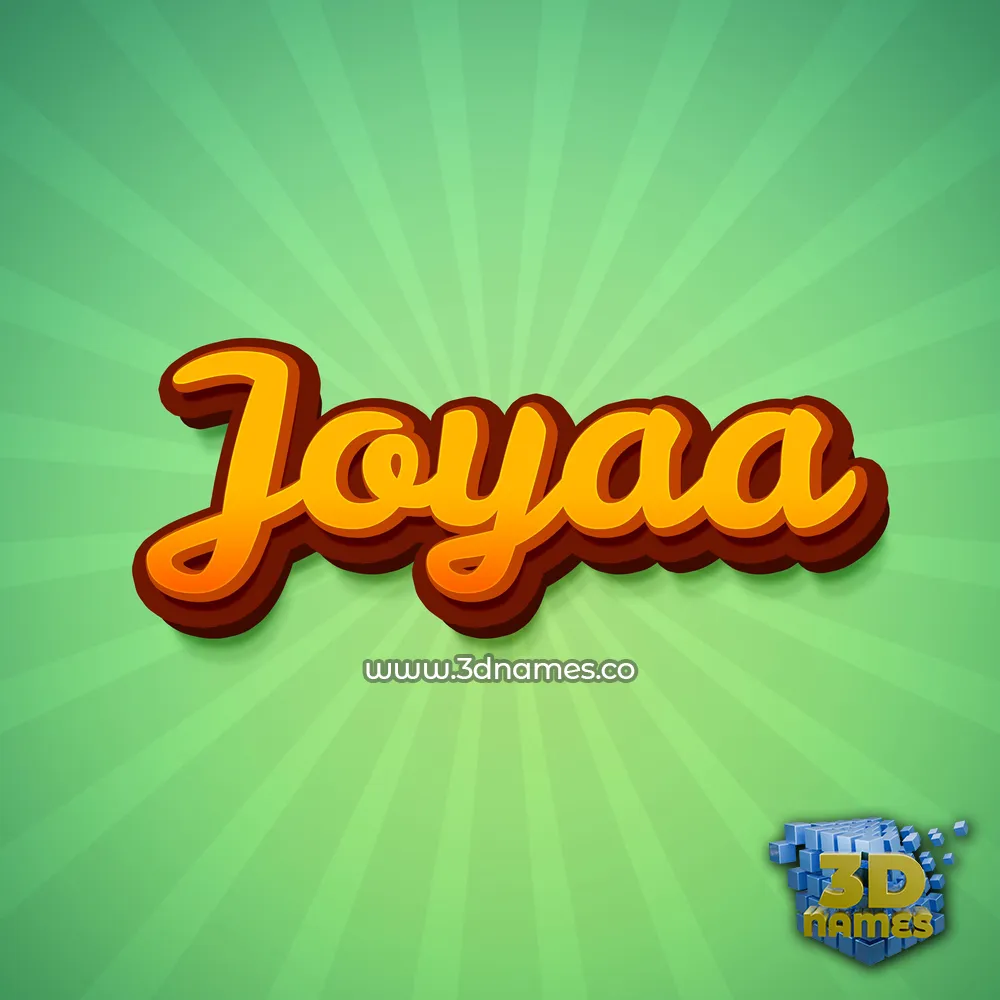 joyaa in Green Rays style - 3D name wallpaper