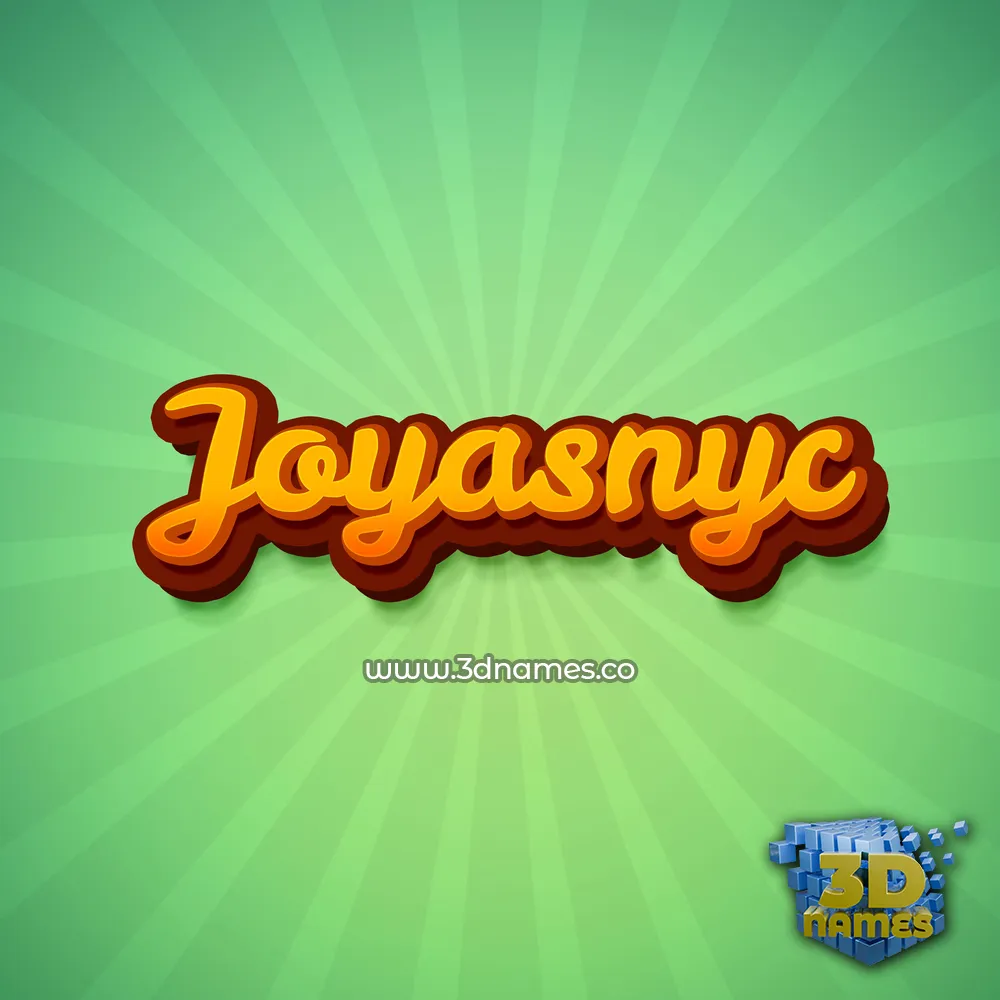 joyasnyc in Green Rays style - 3D name wallpaper