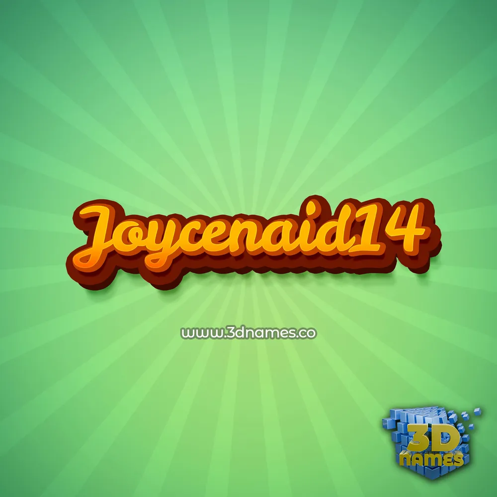 joycenaid14 in Green Rays style - 3D name wallpaper