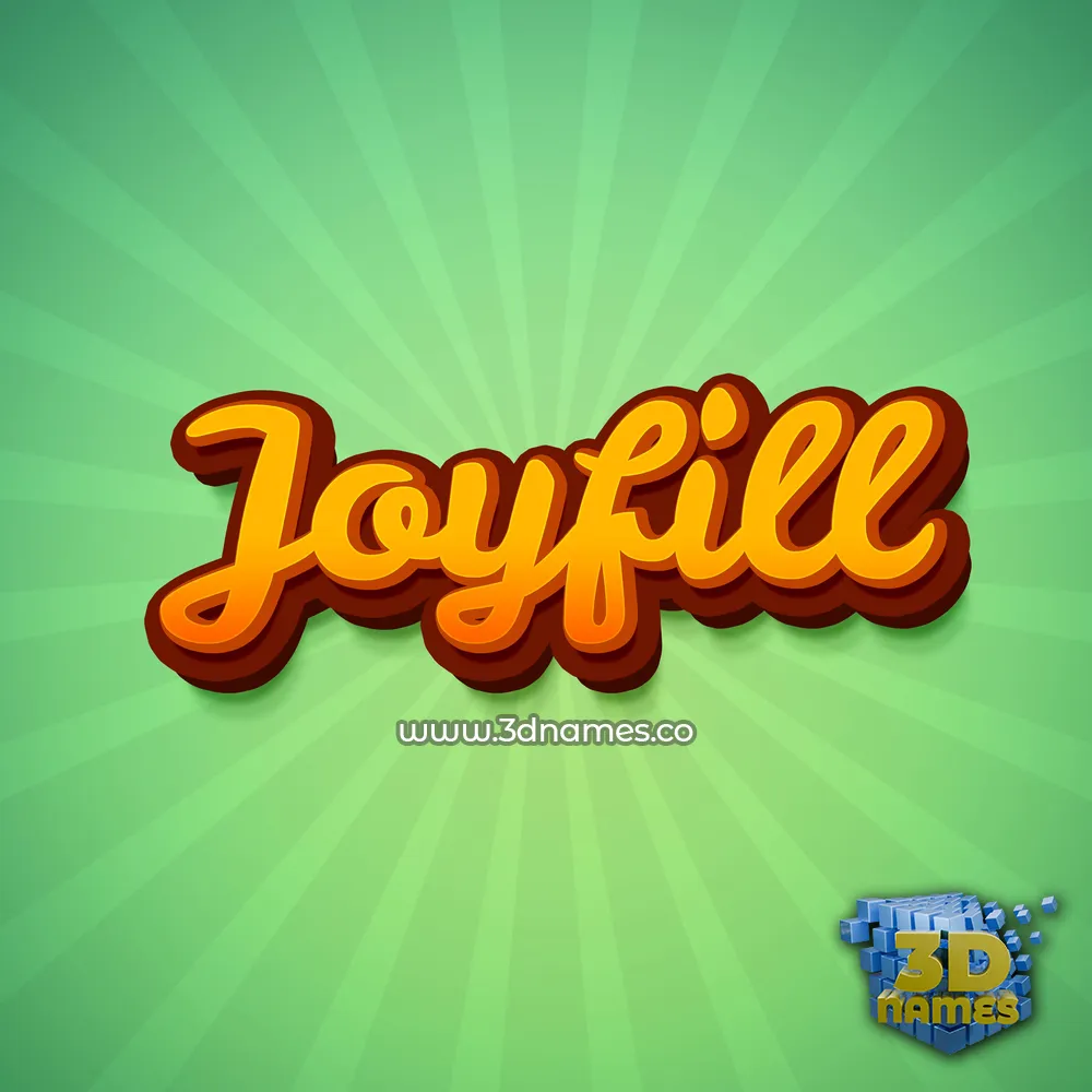 joyfill in Green Rays style - 3D name wallpaper