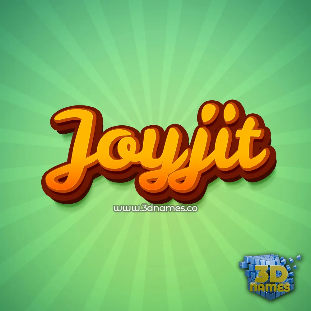 joyjit in Green Rays style - 3D name wallpaper