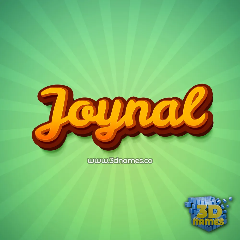 joynal in Green Rays style - 3D name wallpaper