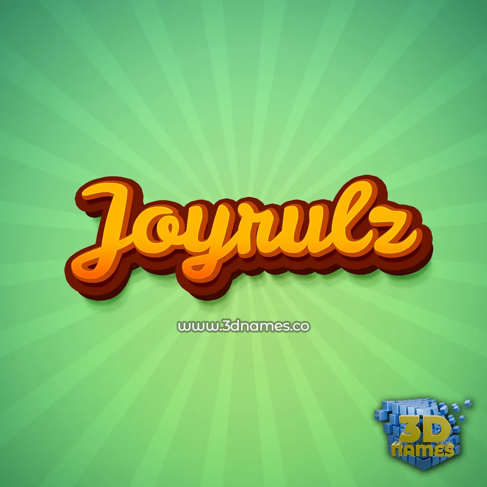 joyrulz in Green Rays style - 3D name wallpaper