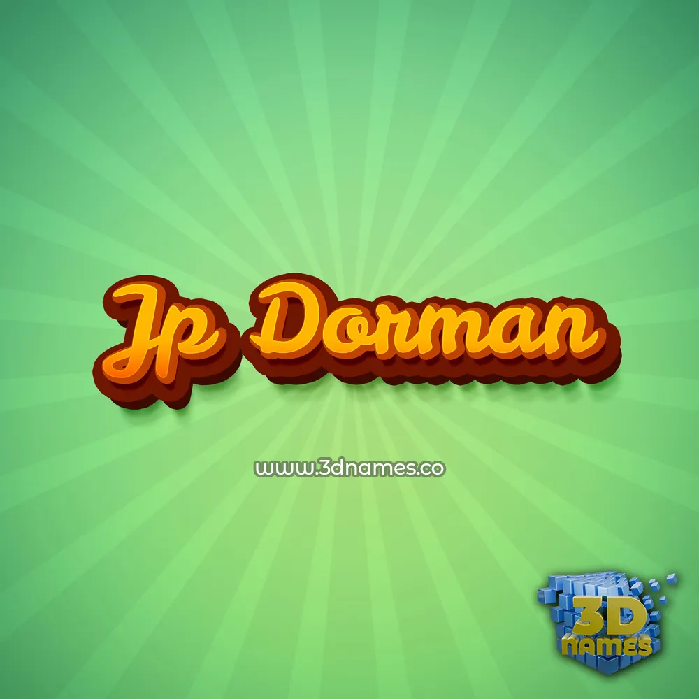 jp dorman in Green Rays style - 3D name wallpaper
