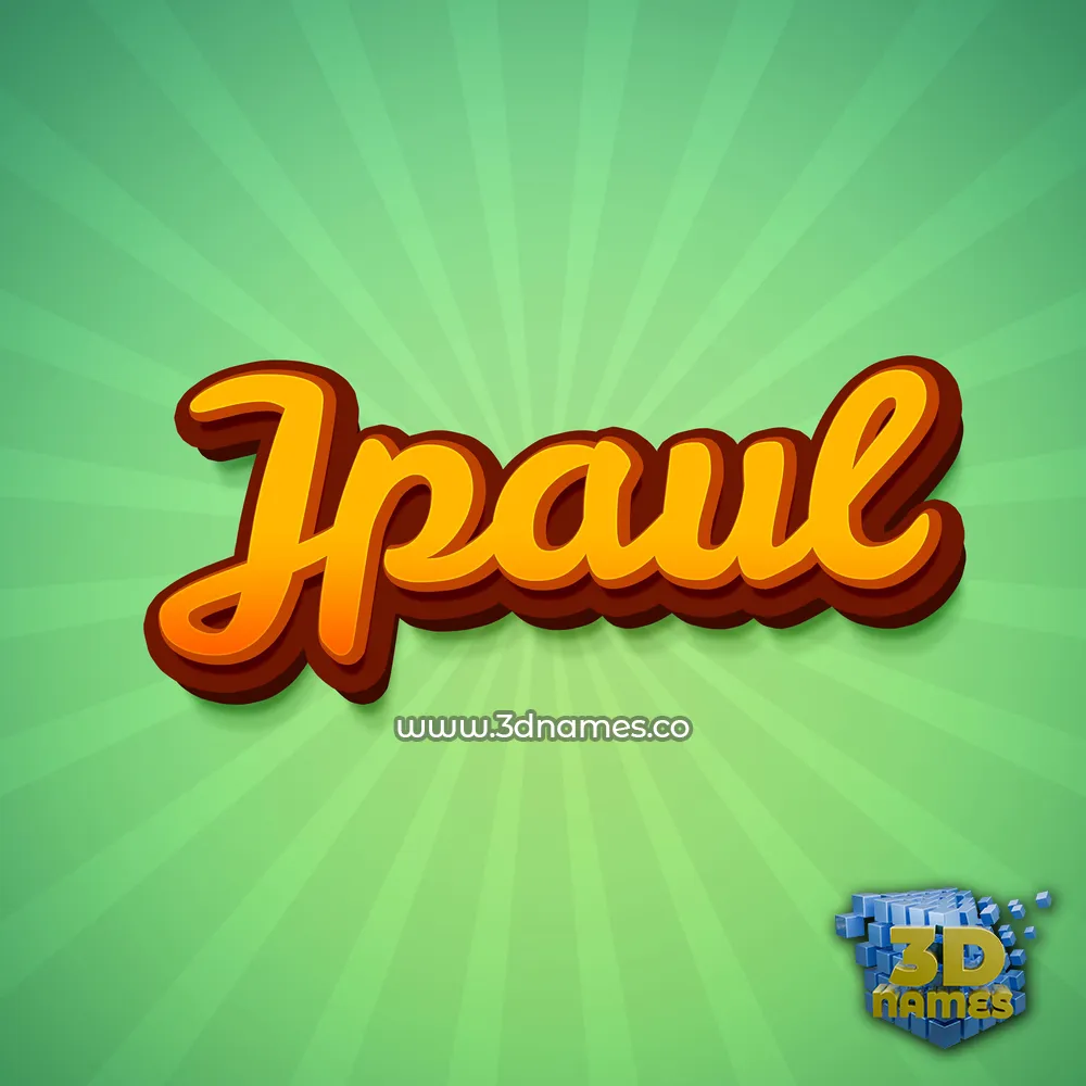 jpaul in Green Rays style - 3D name wallpaper