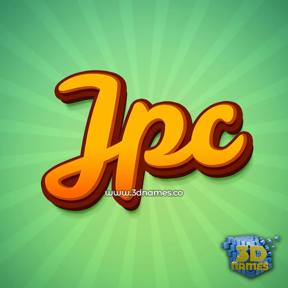 jpc in Green Rays style - 3D name wallpaper
