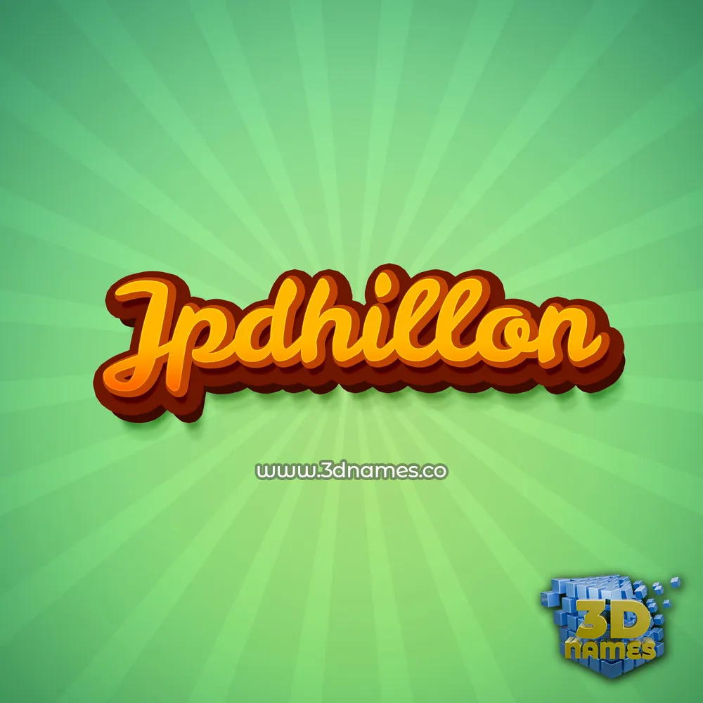 jpdhillon in Green Rays style - 3D name wallpaper