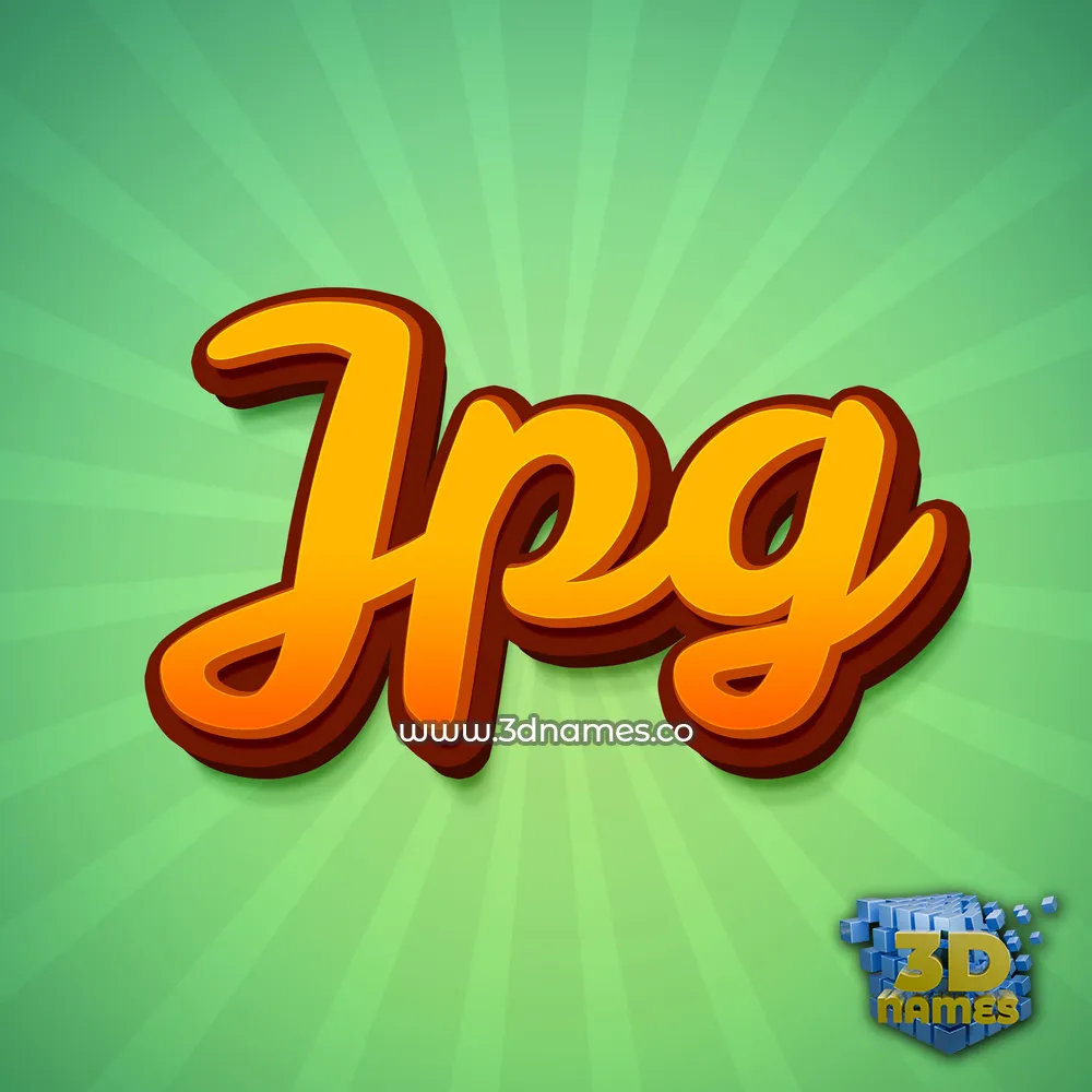 jpg in Green Rays style - 3D name wallpaper