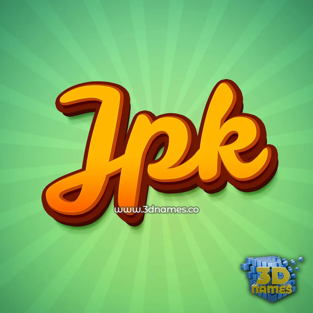 jpk in Green Rays style - 3D name wallpaper