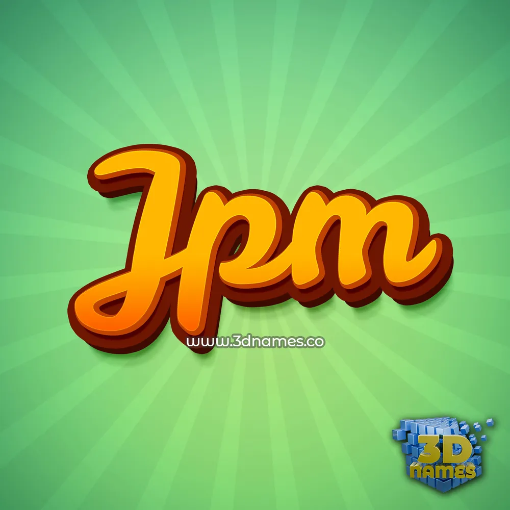 jpm in Green Rays style - 3D name wallpaper