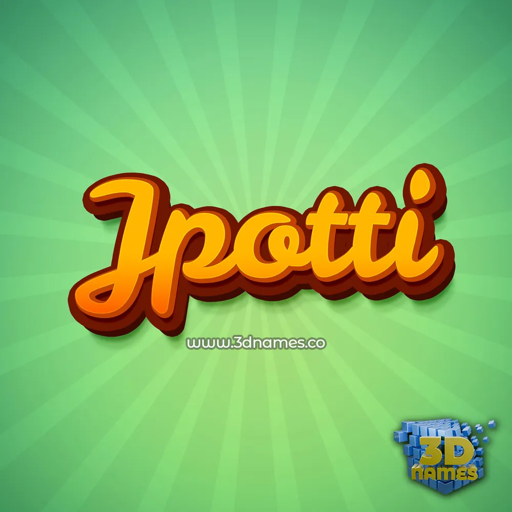 jpotti in Green Rays style - 3D name wallpaper