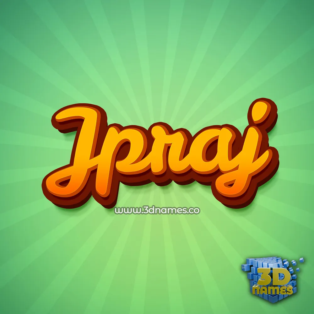 jpraj in Green Rays style - 3D name wallpaper