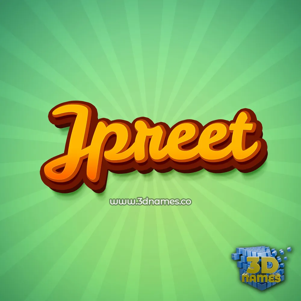 jpreet in Green Rays style - 3D name wallpaper