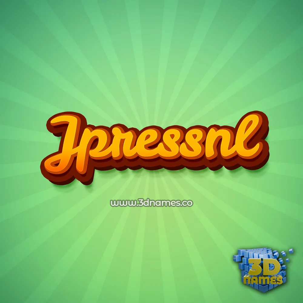 jpressnl in Green Rays style - 3D name wallpaper
