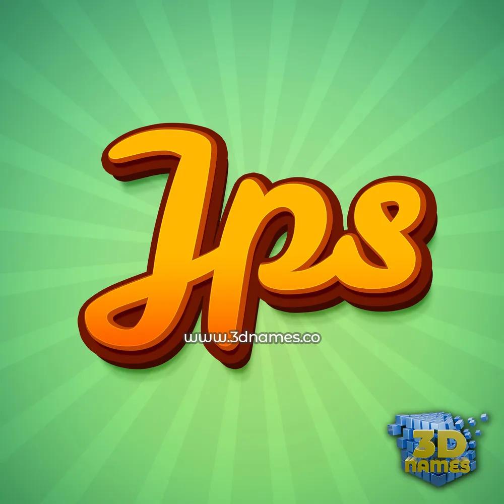 jps in Green Rays style - 3D name wallpaper