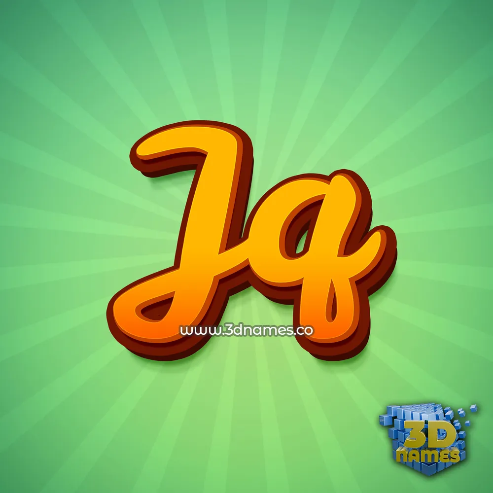 jq in Green Rays style - 3D name wallpaper