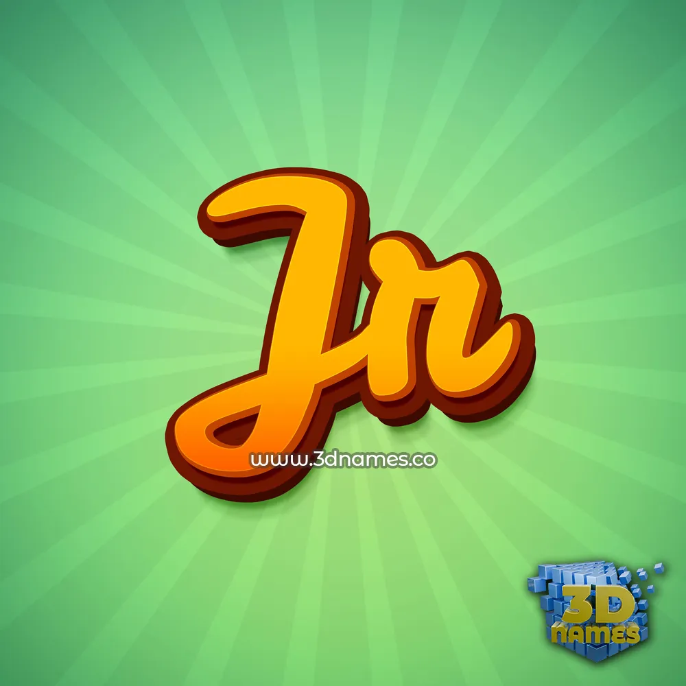 jr in Green Rays style - 3D name wallpaper
