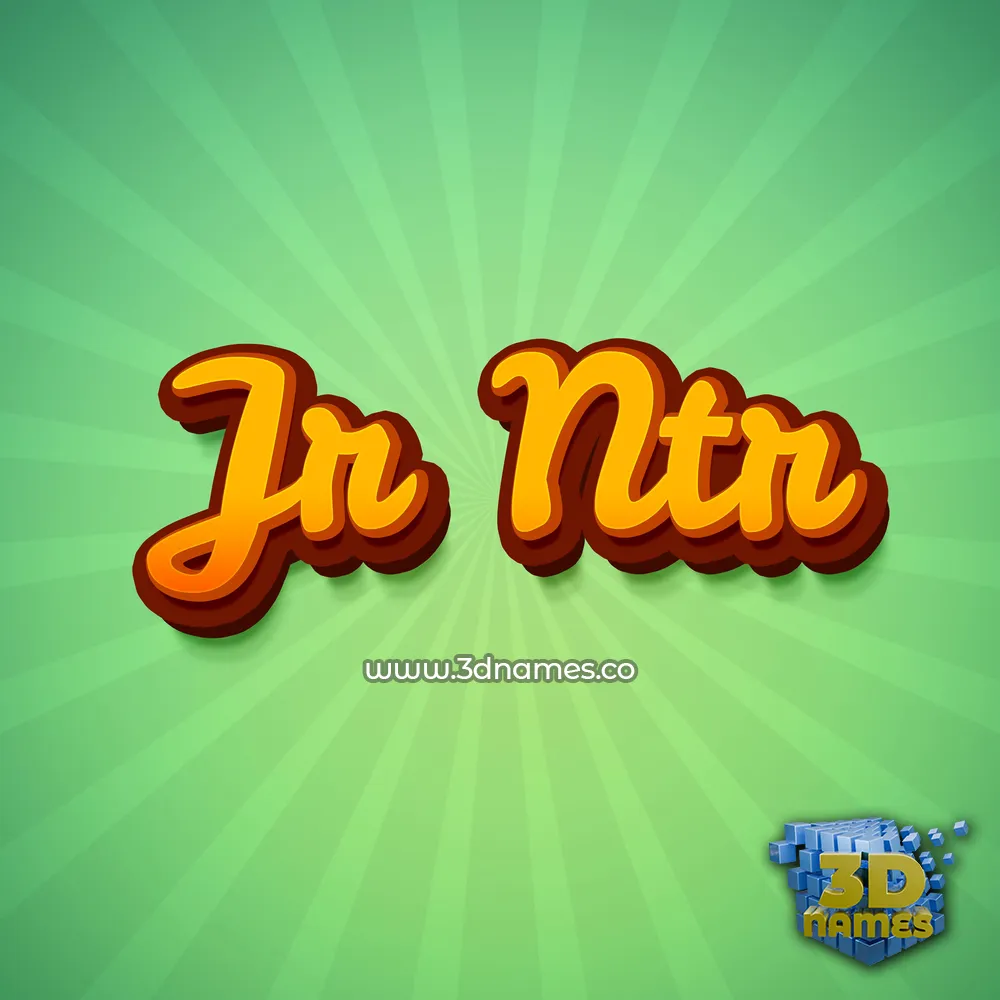 jr ntr in Green Rays style - 3D name wallpaper