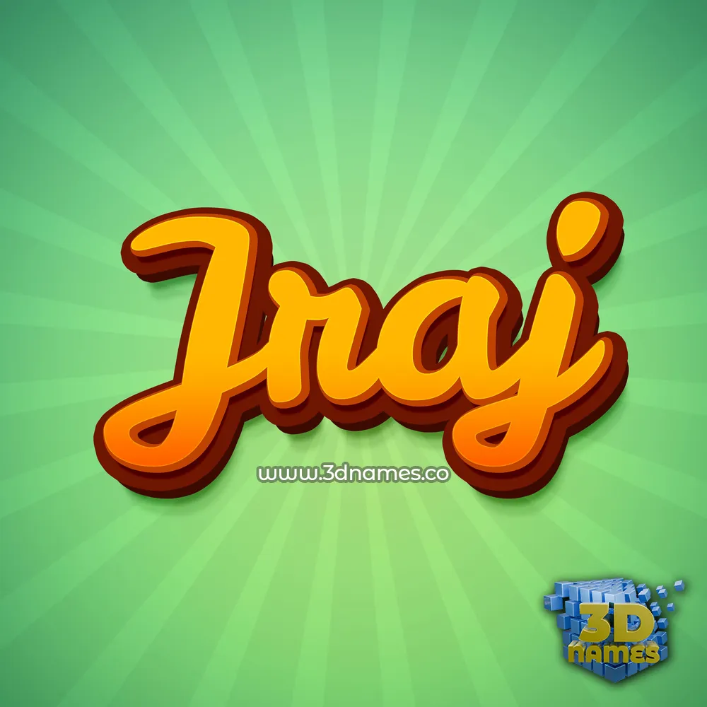 jraj in Green Rays style - 3D name wallpaper