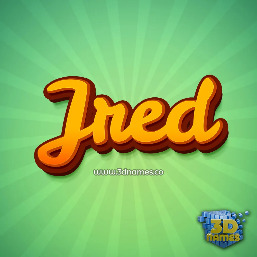 jred in Green Rays style - 3D name wallpaper