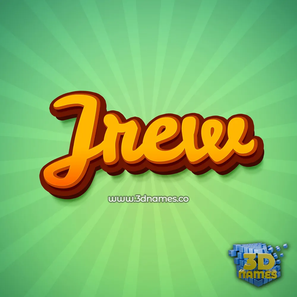 jrew in Green Rays style - 3D name wallpaper
