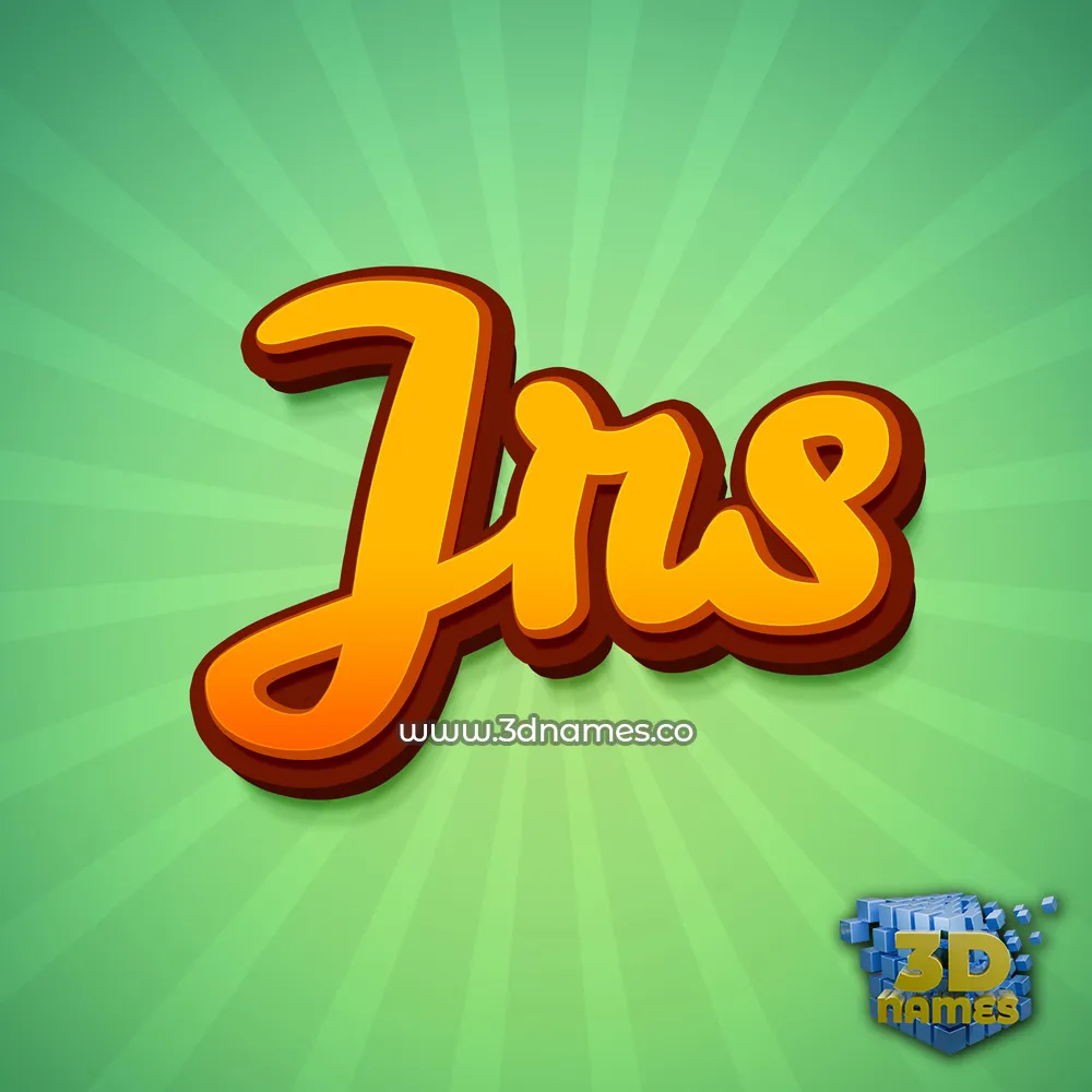 jrs in Green Rays style - 3D name wallpaper