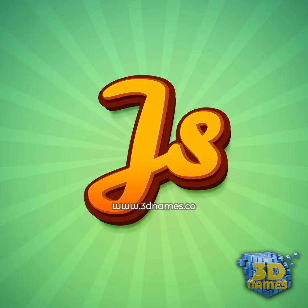 js in Green Rays style - 3D name wallpaper