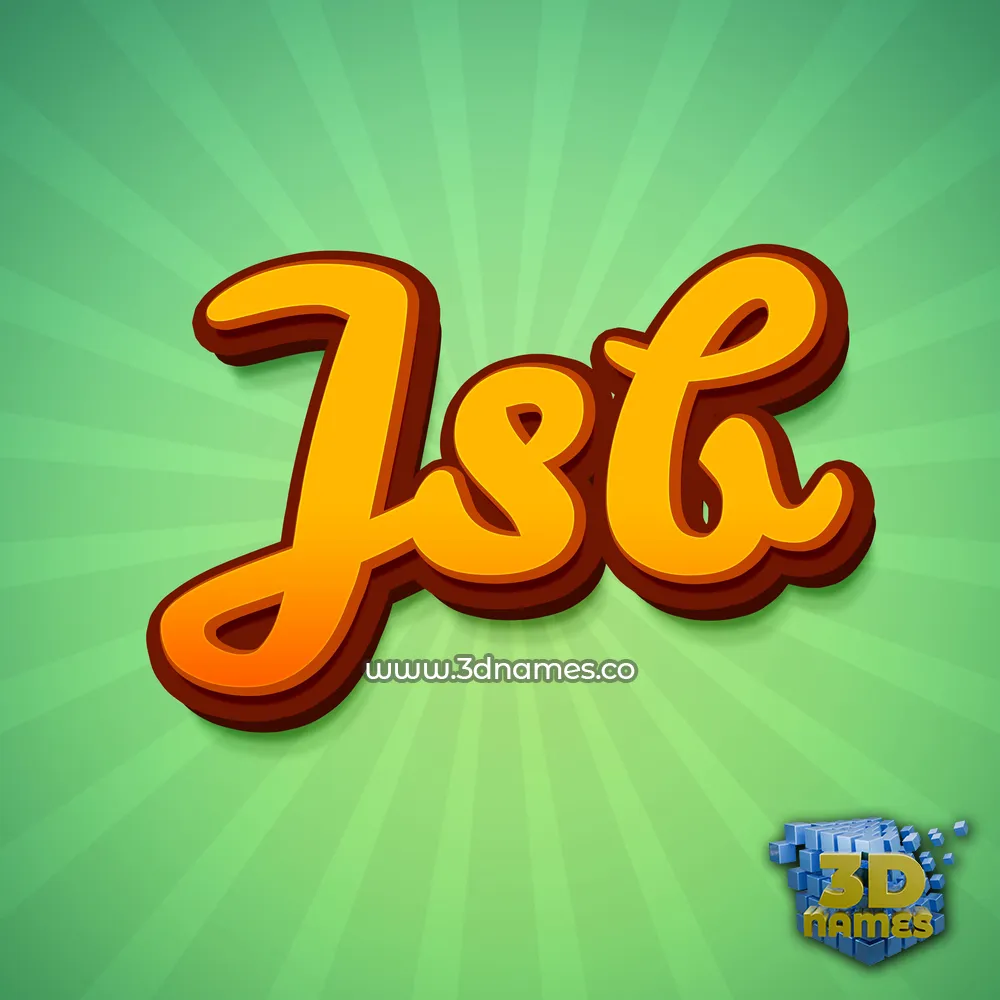 jsb in Green Rays style - 3D name wallpaper