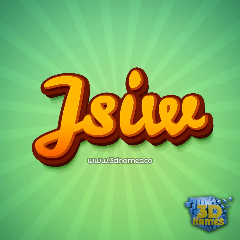 jsiw in Green Rays style - 3D name wallpaper