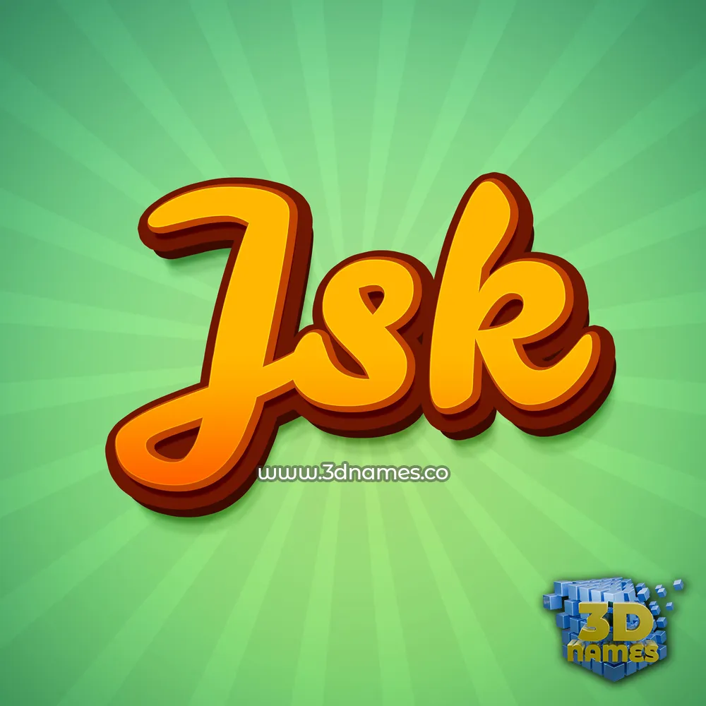 jsk in Green Rays style - 3D name wallpaper