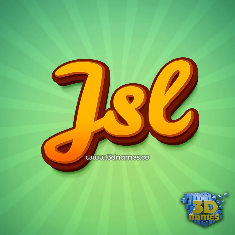jsl in Green Rays style - 3D name wallpaper