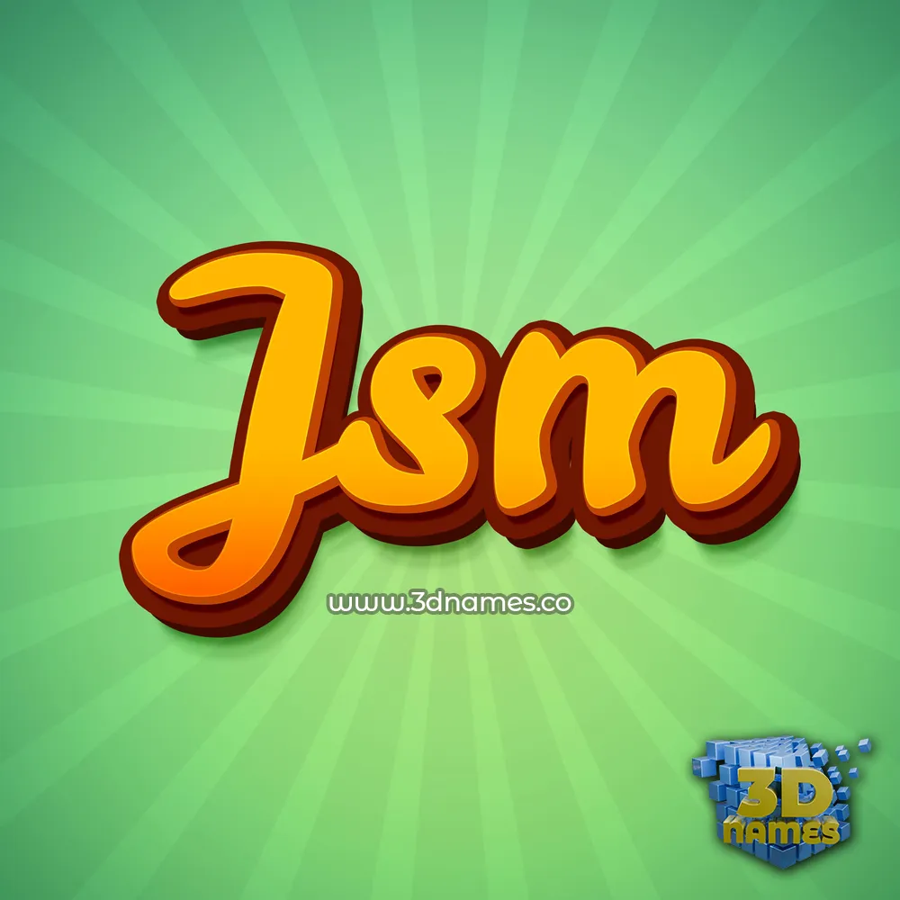 jsm in Green Rays style - 3D name wallpaper