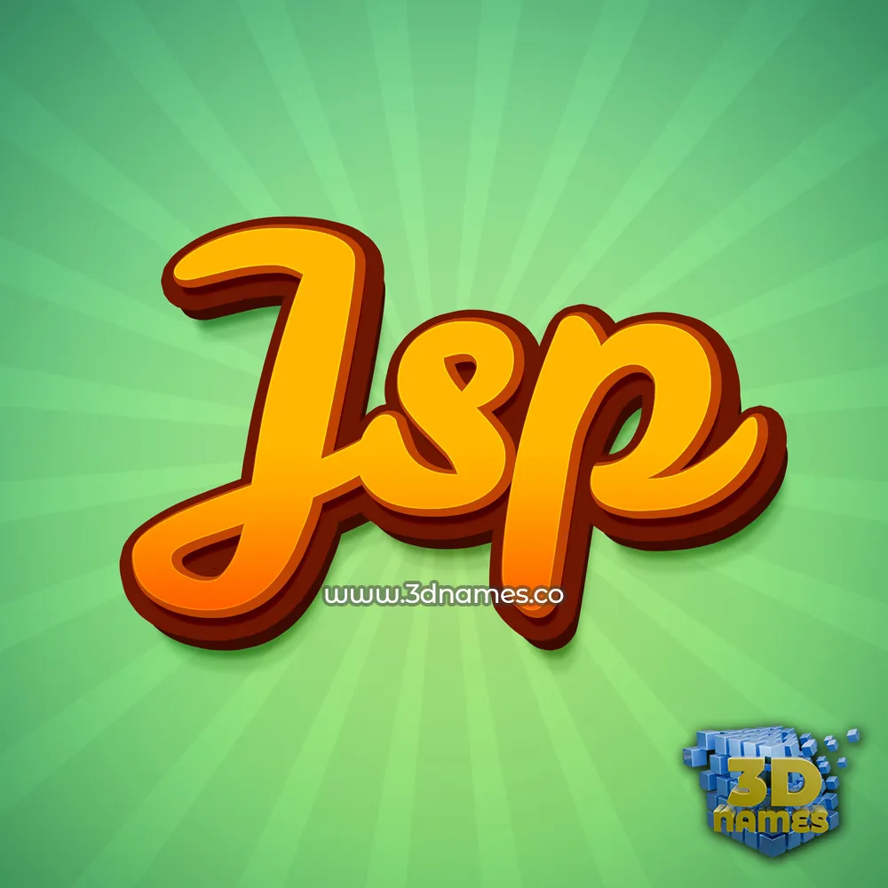 jsp in Green Rays style - 3D name wallpaper