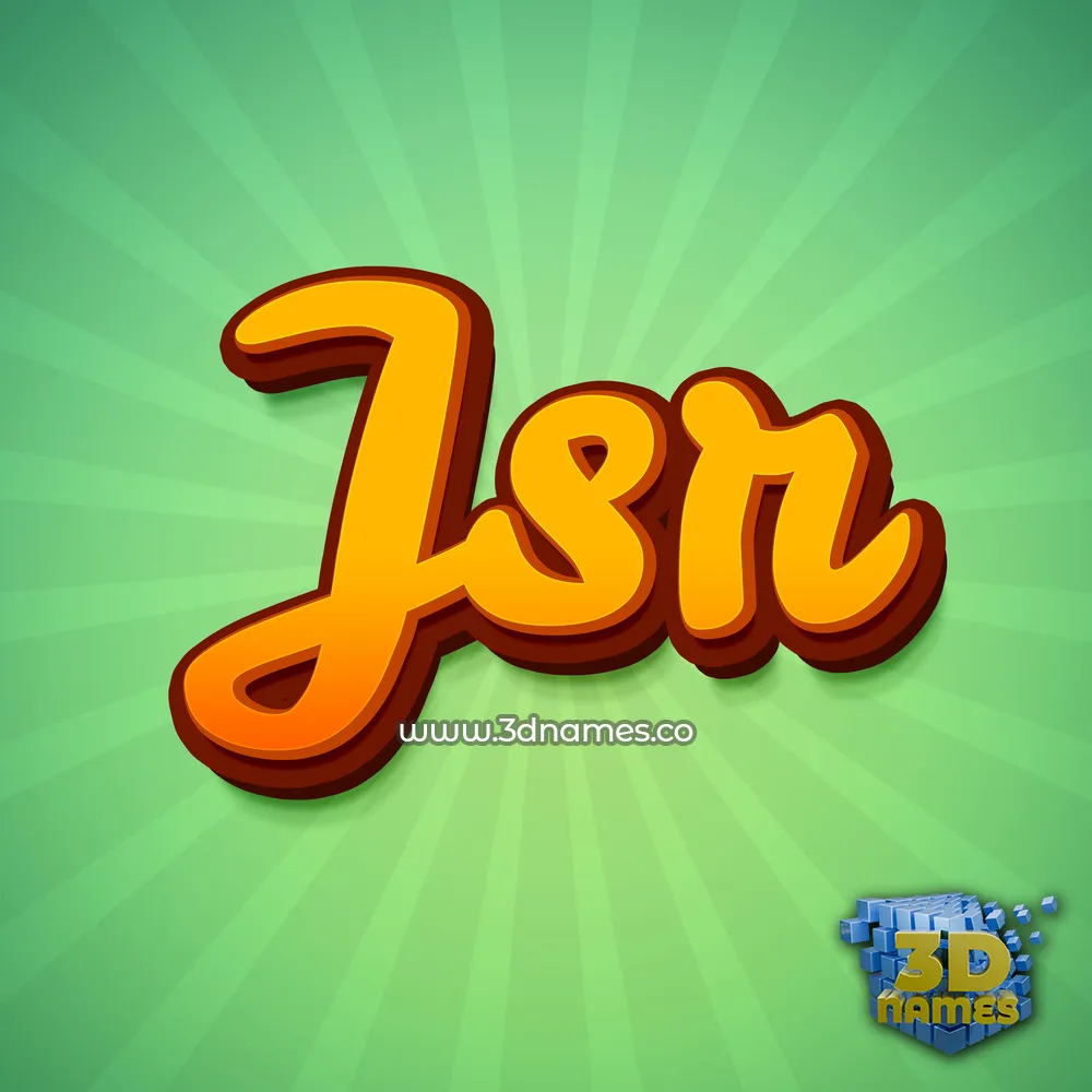 jsr in Green Rays style - 3D name wallpaper